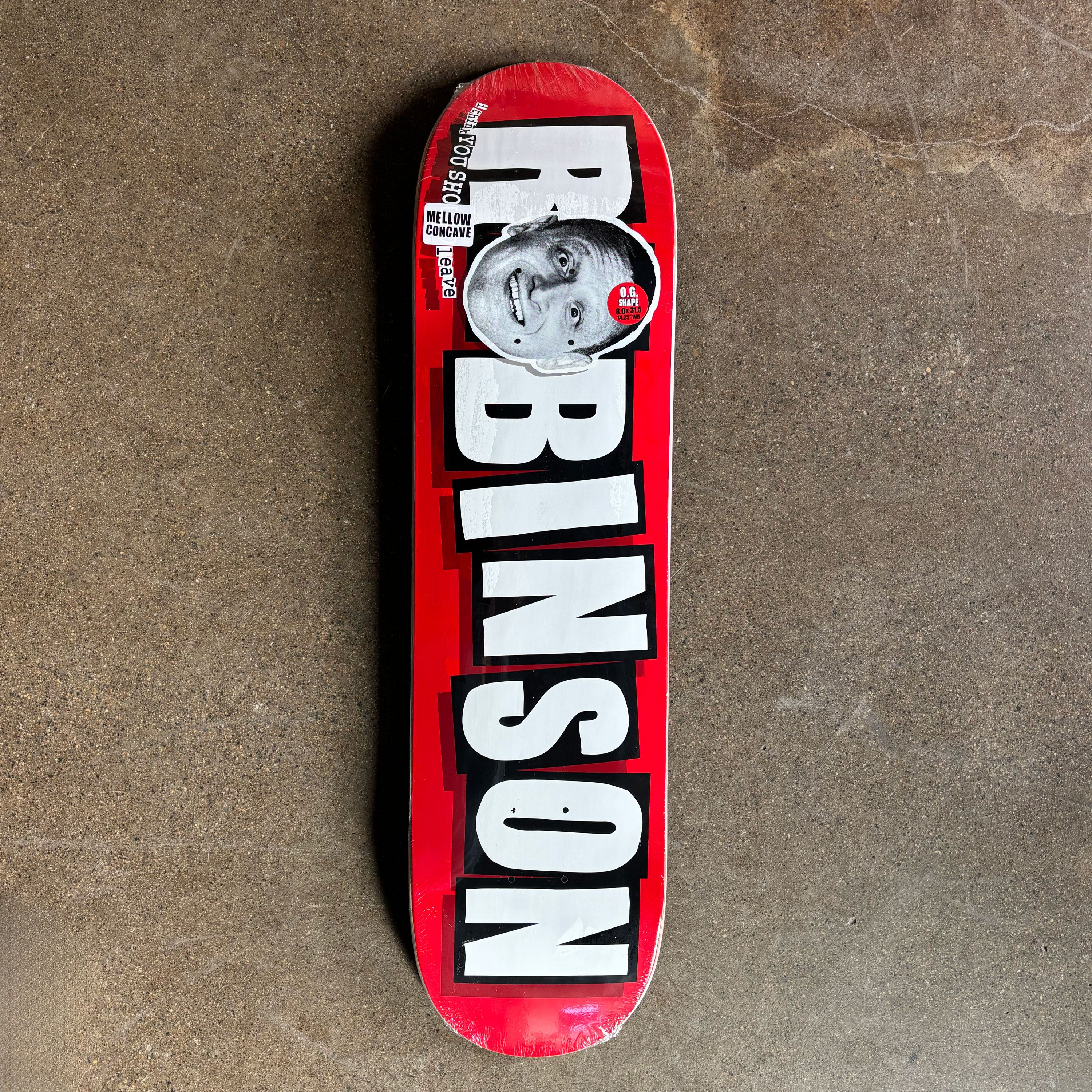 Full image of deck. Bold logo with tim's face.